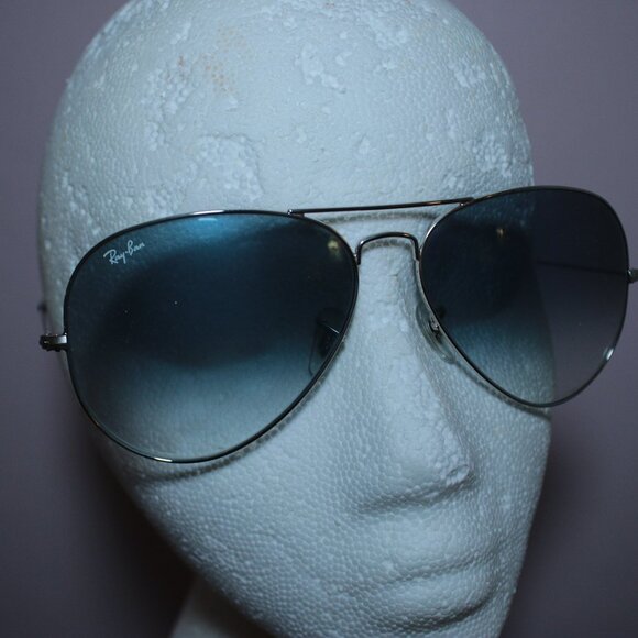 Ray-Ban EXC Blue Lens Tint Silver Metal Aviator Sunglasses main image 4